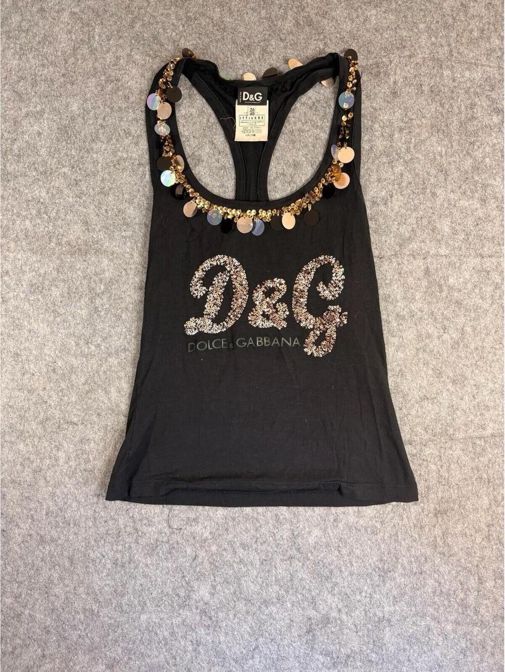 Vintage Dolce Gabbana Sequins Shiny Top Size 40